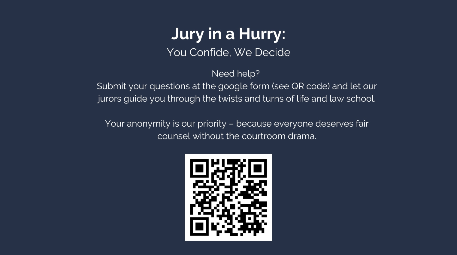 Jury in a Hurry – submit your questions