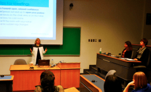 Delee Fromm speaks at the Faculty of Law on International Women's Day, March 8, 2013